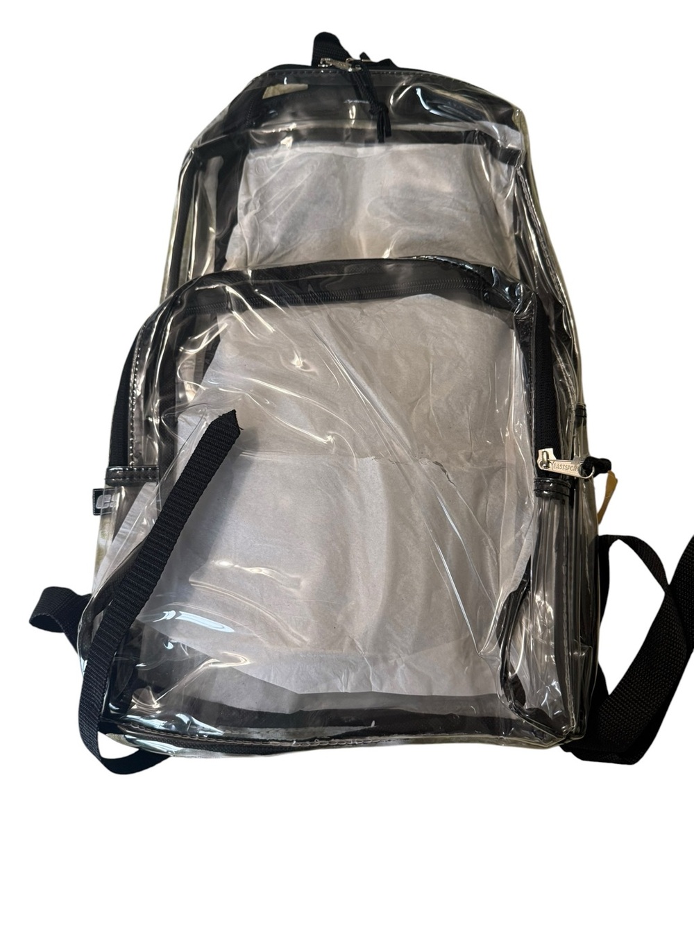 Eastsport Clear PVC Black Backpack NWT